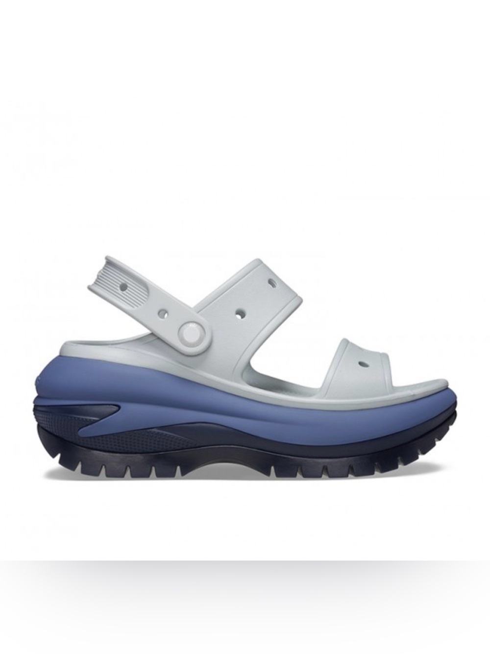 Crocs Mega Crush Clogs in Light Gray and Blue, Size W 9 NWT #Lux-SH-1